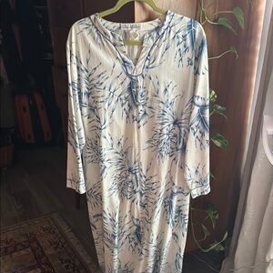 Oscar De La Renta Vibtage Blue Palms kaftan size Medium